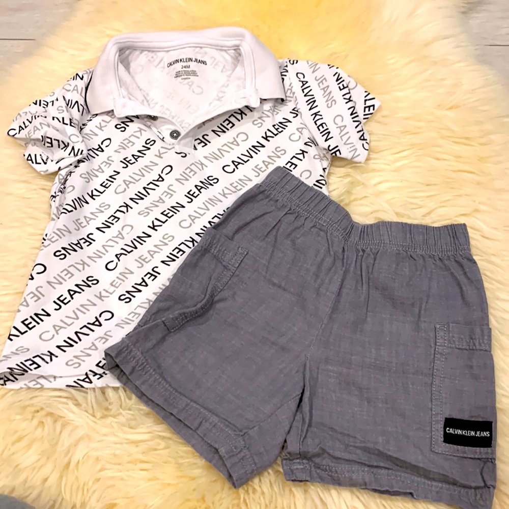 Calvin Klein Jeans Matching Shorts and Polo Set in 24M